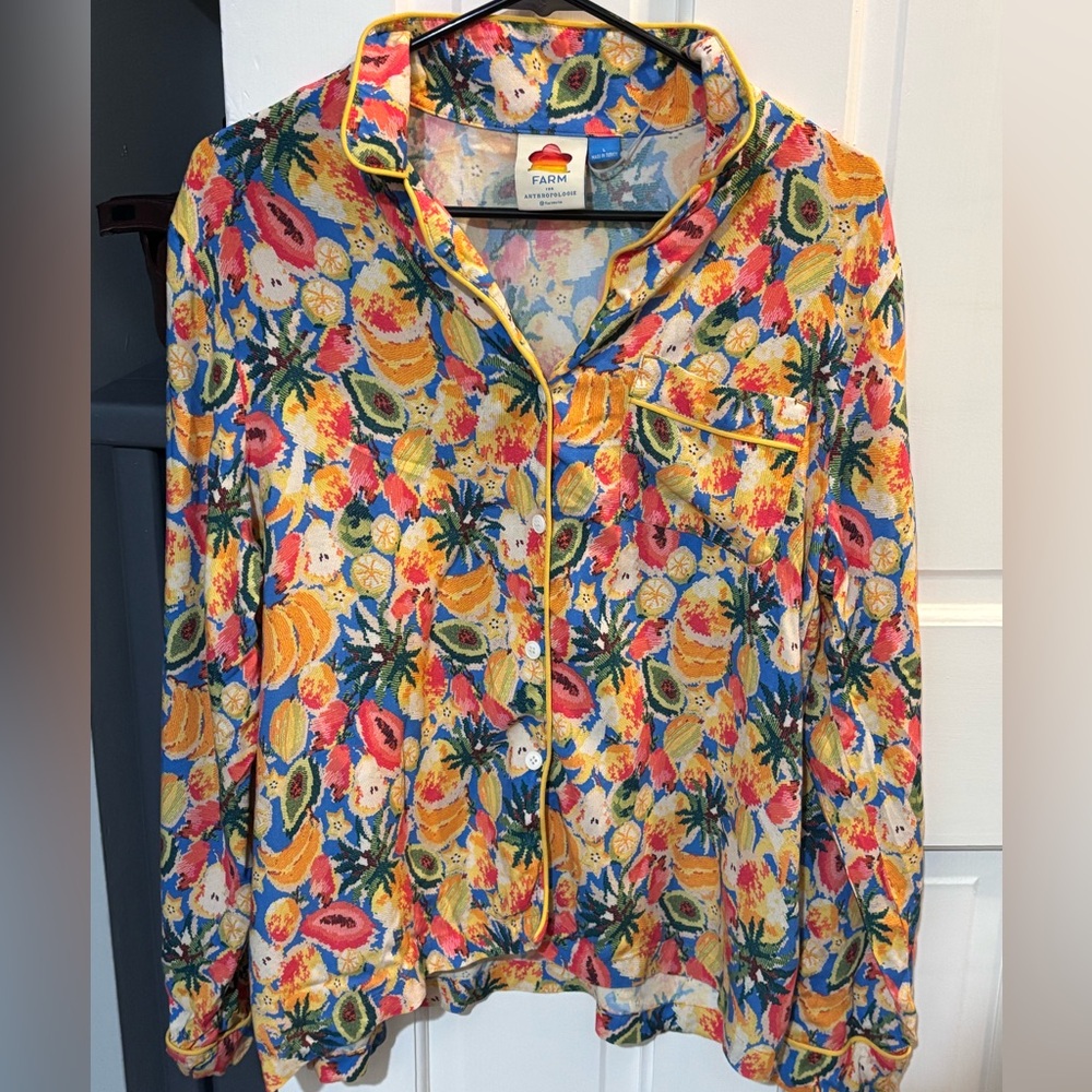 Farm Rio for Anthropologie Pajama Set, Fruit Medley Pattern, Size L